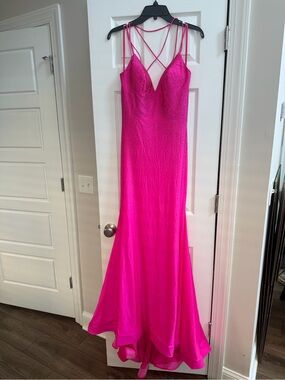 NWT Hot Pink Strappy Evening Gown